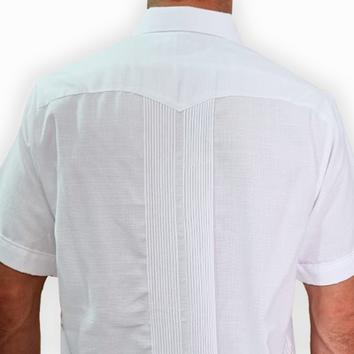 Guayabera shirt short sleeve white for men