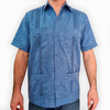 Denim blue guayabera shirt