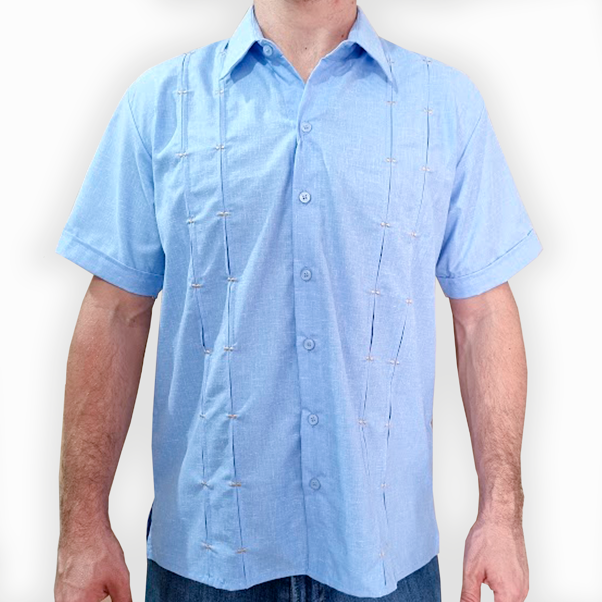 Baby blue guayabera shirt