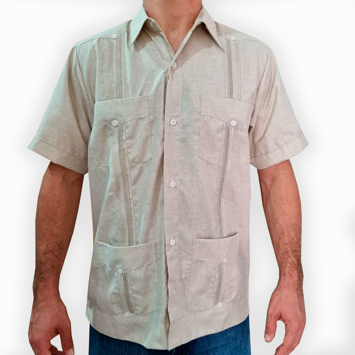 Cuban beige guayabera shirt