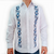 Embroidered blue floral guayabera