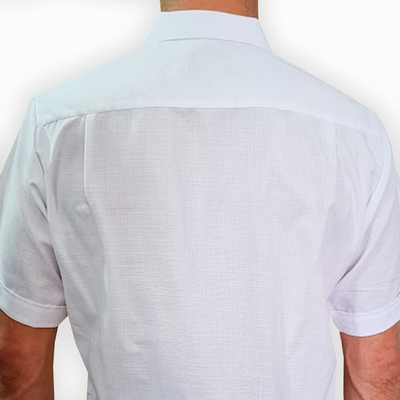 men's Short sleeve white embroidered guayabera