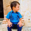 mexican Blue embroidered guayabera kids