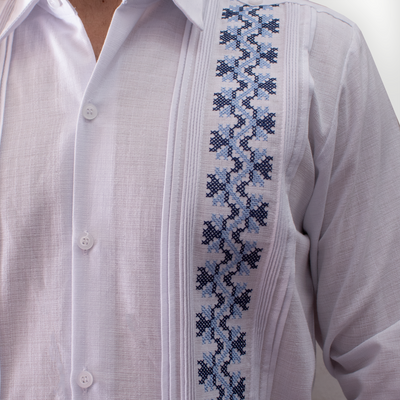 Long sleeve guayabera embroidered