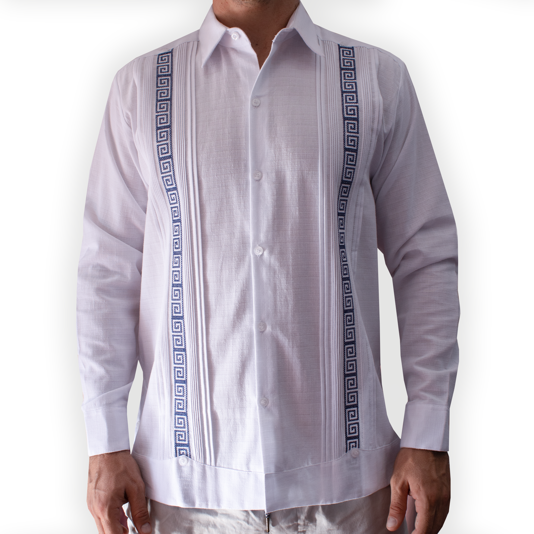 Long Sleeve Guayabera Embroidered | Linen Horse