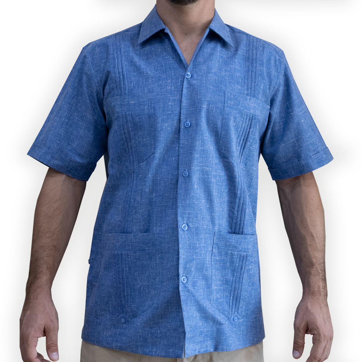 Blue guayabera short sleeve