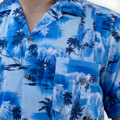 Tropical guayabera shirt for men