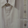mexican beige embroidered guayabera shirt