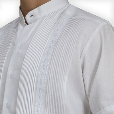 Authentic embroidered guayabera shirt short sleeve