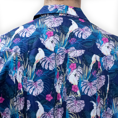 Tropical design guayabera shirt