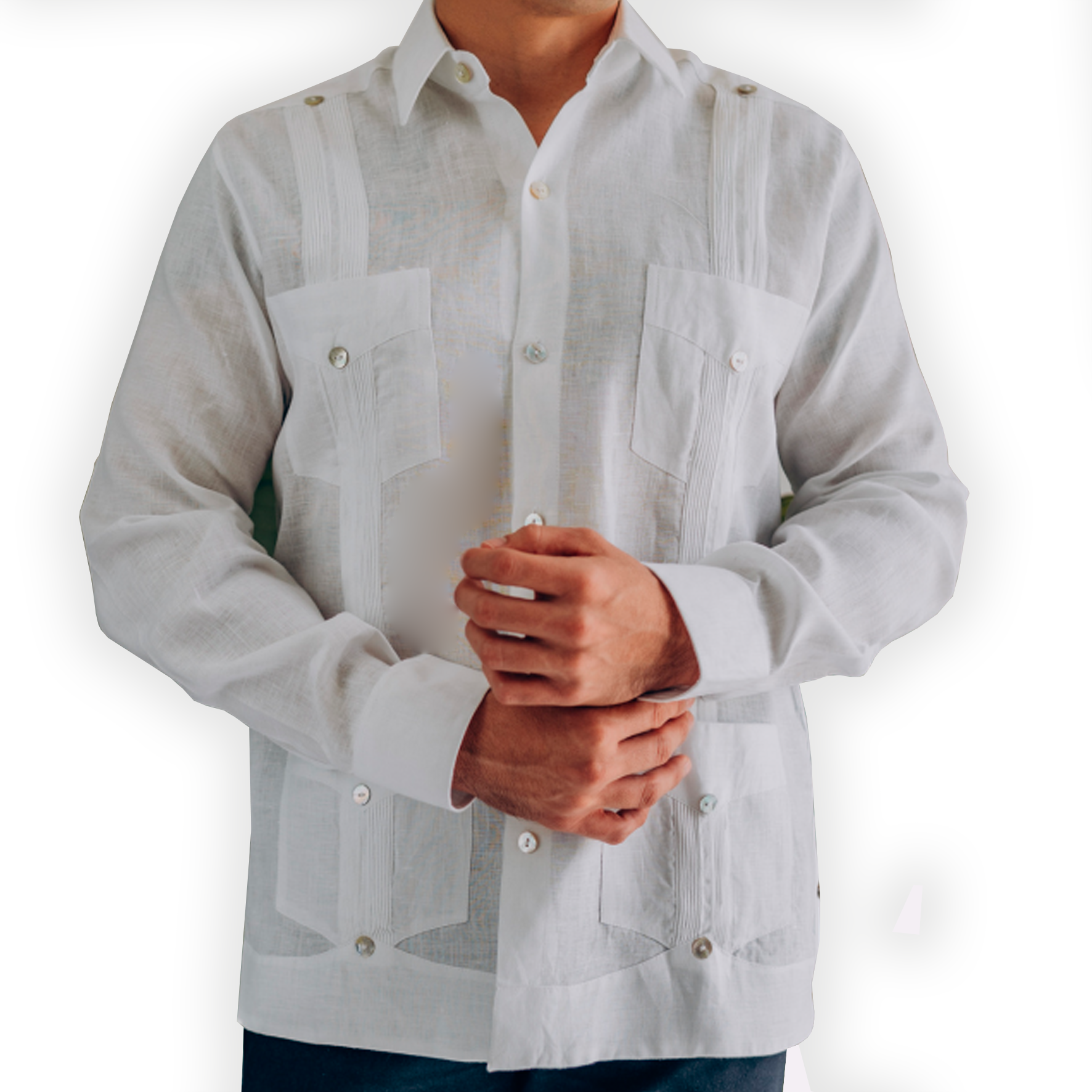 White Linen Guayabera Shirt Linen Horse