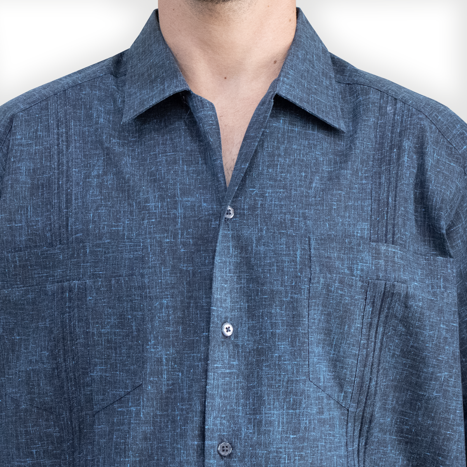 Dark blue guayabera