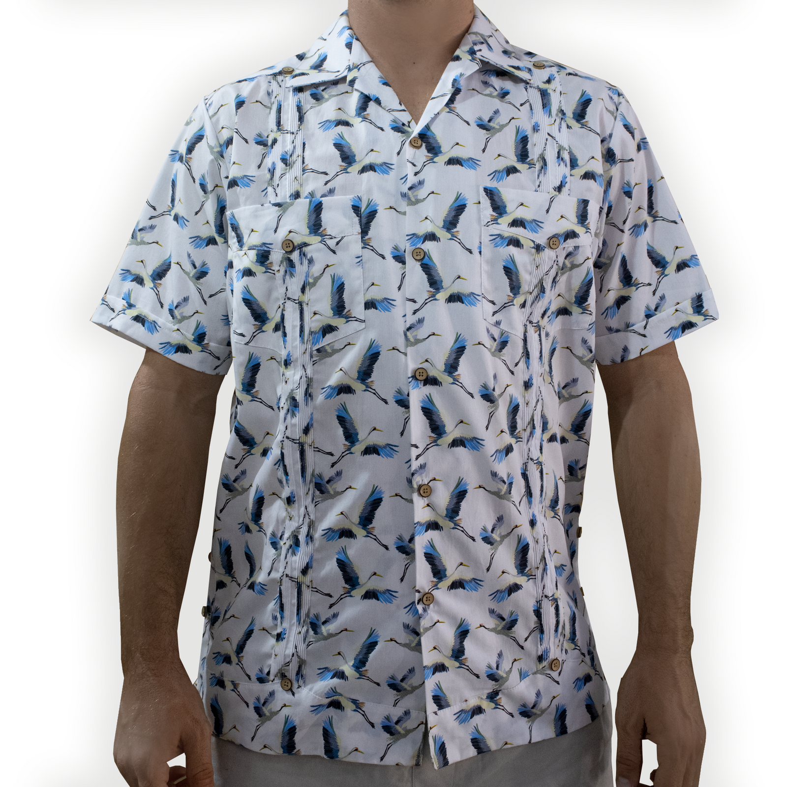 White tropical guayabera shirt