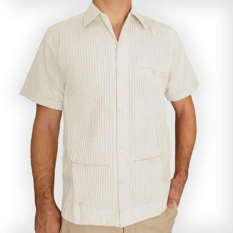 Ivory linen guayabera