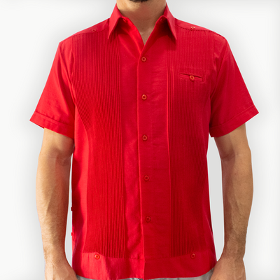 Red guayabera shirt