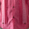 Short sleeve embroidered guayabera pink color