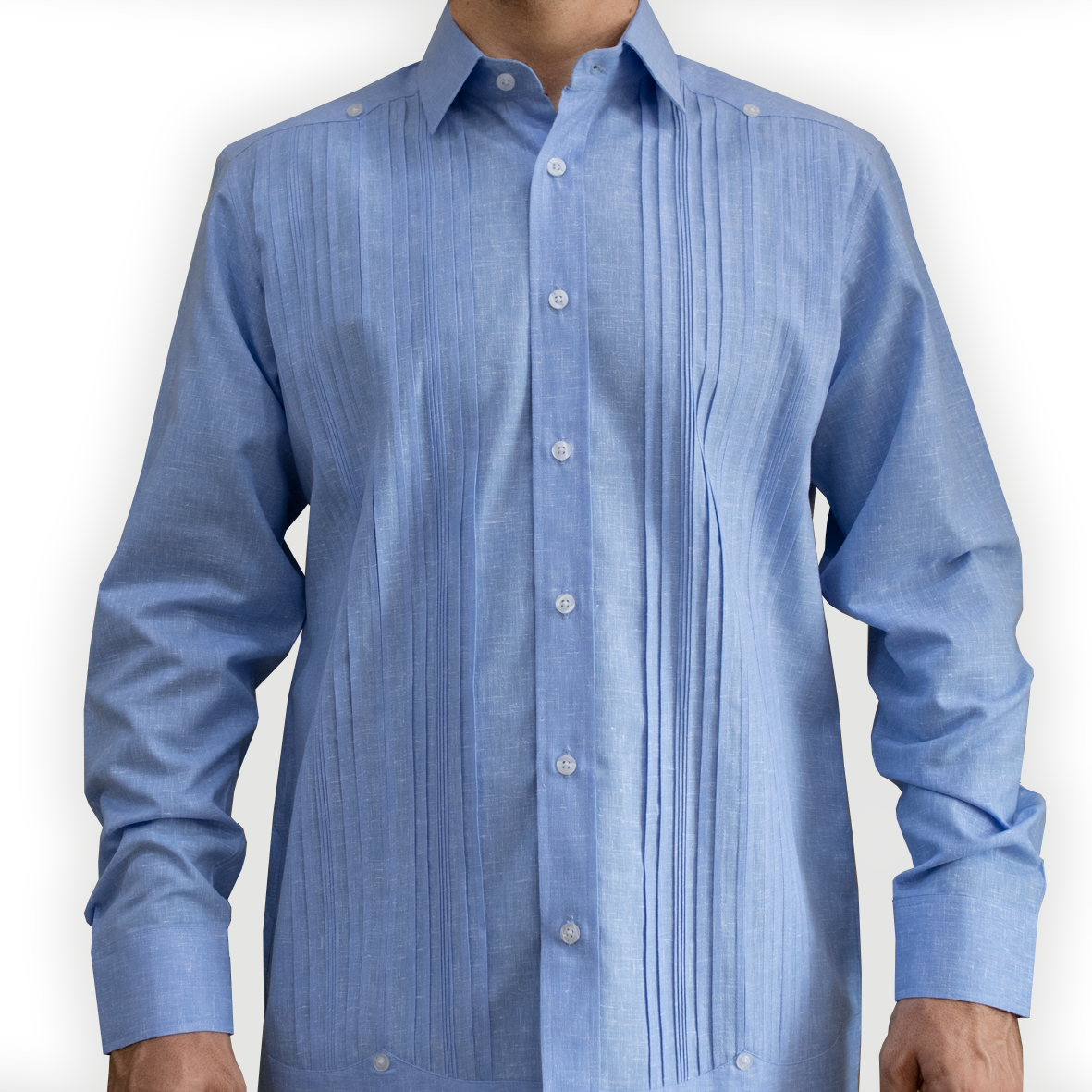 Blue guayabera shirt