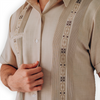 beige embroidered guayabera shirt