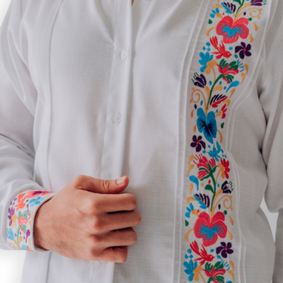 Floral guayabera shirt