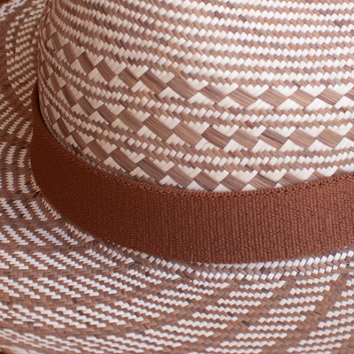 White and brown panama hat