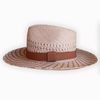 White and brown Jipijapa hat