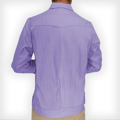 Purple guayabera shirt long sleeve