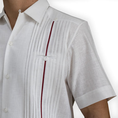 white short sleeve guayabera shirt