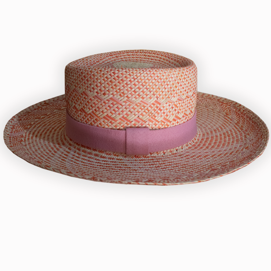 Pink natural hat