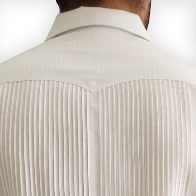 White linen guayabera shirt for men