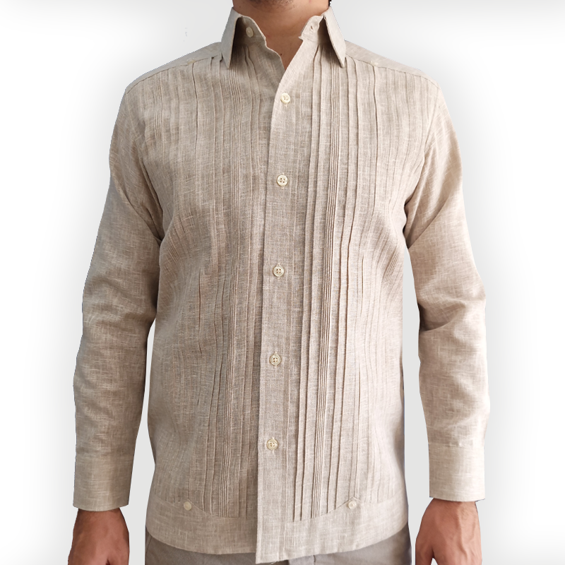 Beige cuban guayabera