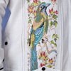 Bird embroidered guayabera shirt for men
