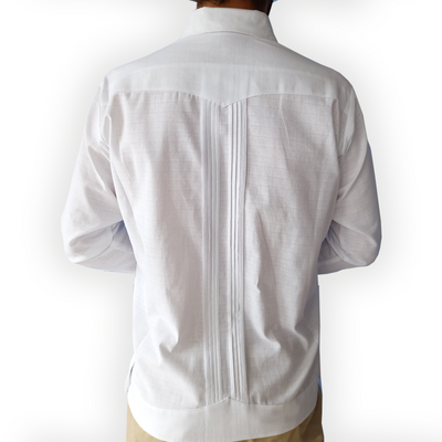 Long sleeve guayabera shirt embroidered
